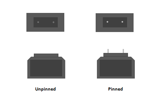 pinned & unpinned connectors